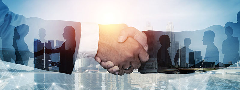 two business people shaking hands